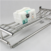 【厂家直销】不锈钢篮型毛巾架/带钩浴巾架/卫浴挂件/814#