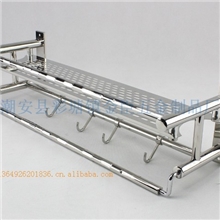 【卫浴厂家】供应实用高档厨卫挂件/不锈钢带钩置物架/833#