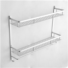 专业太空铝置物架生产厂家批发双层置物篮、四方蓝质优价廉