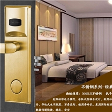 酒店宾馆专用PVD金色拉丝不锈钢酒店锁刷卡智能酒店门锁特价促销