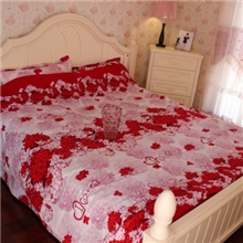 聚美馨欧式风Love四件套斜纹印花澳绒床上用品