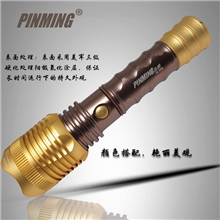 新款变焦大功率强光手电筒CREE旋转调光强光手电厂家批发直销