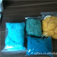 6D绿色涤纶短纤，绿色短纤，绿色再生短纤。