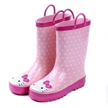 特价苏瑞同款KT猫儿童雨鞋雨靴批发带提手外贸女童卡通橡胶雨靴