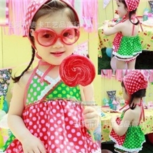 绝美の女童泳衣韩国官网韩版儿童分体泳衣三件套儿童泳衣