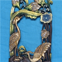 泰国金色一对仙鹤镜框