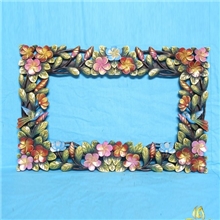 泰国横式花朵一对蓝鹦鹉镜框