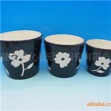 套三白云土陶瓷花盆容器花缸