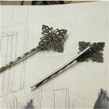 时尚流行复古风发夹铜镀青古方块发夹(05326)