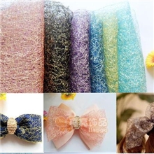 缎带丝带批发手工饰品diy材料配件12CM网纱金丝蕾丝带6色入