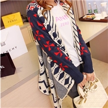 小爸爸姗姗同款韩版三角形彩色外搭中长款针织开衫外套批发