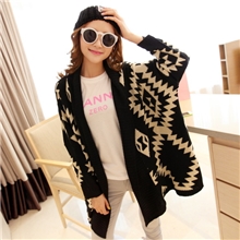 韩国东大门stylenanda几何罗马风蝙蝠袖针织开衫毛衣秋款女装批发