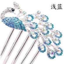 发饰流行美丽镶钻孔雀发插凤凰插梳发梳全民疯抢韩国水钻发a1