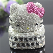 hellokitty镶钻汽车香水座kt镶钻水晶汽车香水座车载香水工厂生产