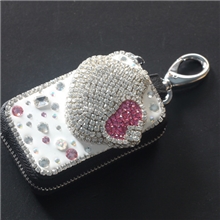 奢华钻石高贵水晶kt猫钥匙包车用广州生产加工匙扣