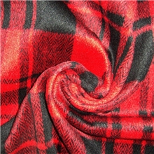 大衣呢毛呢面料格子呢江阴粗纺面料红格子毛呢厂家直销