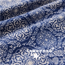 新款日韩订单中国风仿蜡染青花瓷亚麻印花布棉麻布料服装旗袍面料