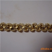 供应金银线嵌亮条花边