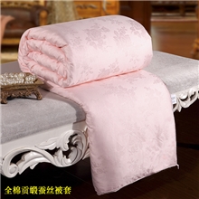 手工蚕丝被纯棉蚕丝被套批发全棉贡缎被罩提花单被壳南通厂家