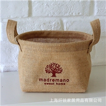 zakka收纳家居日本流行麻布收纳黄麻小收纳可爱图案收纳现货