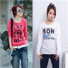 女式秋季长袖韩国T恤批发热销女士打底衫库存服装地摊女装厂家