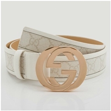 双G皮带批发纯铜扣白色圆亮金扣腰带厂价直销淘宝一件代发
