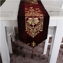 一鸣家居布艺2色多用欧式烫金特价桌旗餐桌布批发厂家直销