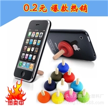 厂家直销马桶吸手机支架批发吸盘支架马桶塞吸盘实木支架