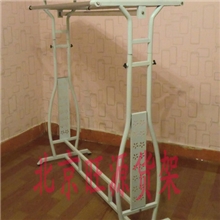 高档双杠落地挂衣服架子服装店货架展示架龙门架中岛展架