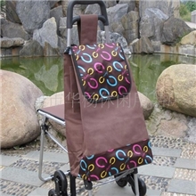 厂家直销，折叠6轮爬楼车，拉杆车，咖啡C字母系列