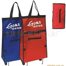 供应加印LOGO优质牛津布购物袋滚轮购物车买菜/逛超市必备滑轮袋