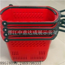 厂家爆款连锁卖场商用购物篮手拖拉杆式购物篮