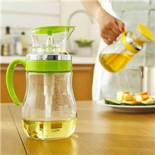 【实用专利款】S3778定量玻璃油壶600ML控油计量玻璃定量油壶