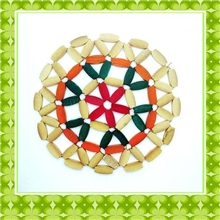 优质精美圆形竹制碗垫/餐具垫厨房用品杯垫义乌2元日用百货批发