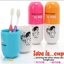 情侣杯创意情侣杯漱口杯胶囊情侣杯套杯