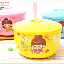 哈尔滨批发不锈钢儿童碗600ml贝美乐加盖儿童碗韩式卡哇伊