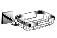 厂家直销卫浴五金挂件铜镀铬方形底座肥皂网肥皂架