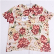 免费打样供应精美女士t恤连衣裙服装成衣压皱印花加工