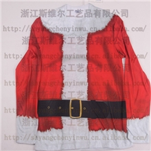 供应今年新款逼真圣诞老人服装热转印印花
