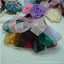 台湾织带厂家直销25mm半透明仿韩国丝玻璃雪纱带