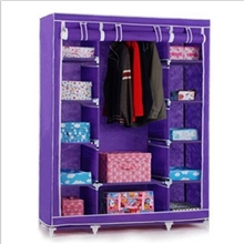 美嘉-qjy钢架无纺布双人衣柜批发简易折叠衣橱衣柜【可选色】5kg