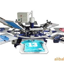 供应半自动圆盘服装印花机，8色半自动印花机，旋转式半自动