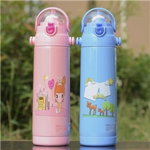 广告杯定做不锈钢真空保温杯儿童卡通保温壶吸管杯娃娃壶可印字