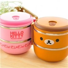 HelloKitty不锈钢内胆卡通饭盒保温桶双层便当盒密封饭盒