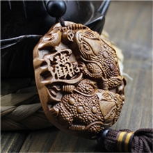 挂饰招财汽车装饰木质三脚金蟾汽车挂件AHJ081