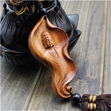 花梨汽车车饰汽车用品观音平安汽车挂件批发木质车挂AHJ063