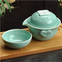 青瓷快客杯一壶二杯旅行茶具旅游茶具精品陶瓷茶具套装