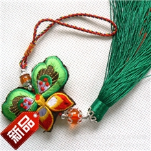 厂家直销渐变翅膀蝴蝶刺绣中国结挂件刺绣香包批发端午香包