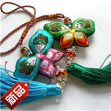 中国结花蝴蝶刺绣香包蝴蝶挂件刺绣香囊出国礼品送老外礼