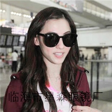 张柏芝款潮人圆大框白黑超墨镜男欧美复古女明星款太阳镜批发